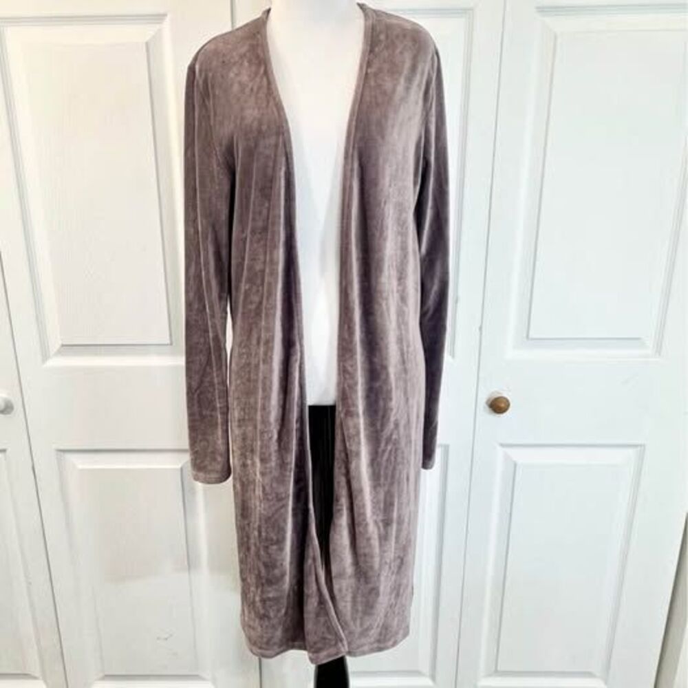 HYFVE Ribbed Velour Open Front Duster Cardigan Size M